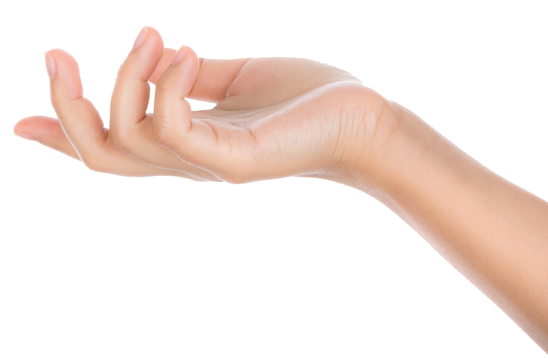 close up of woman's hand and arm with palm up