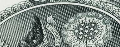 close up of a part of a dollar bill